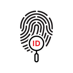 fingerprint scan with thin line magnifier.