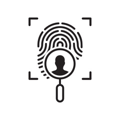 identity person with linear fingerprint. concept of detective people search