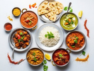 Delicious indian cuisine featuring variety of dishes and spices