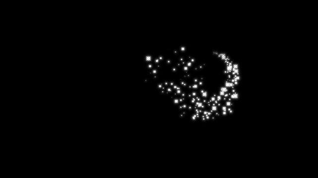 Shining glitter sparkle animation, white cartoon stars, flat vector doodles, glitter sparkle vector doodles, 4k star sparkle vector doodles, twinkling star or blinking light effect on black screen