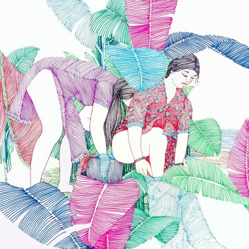 Putting on clothes, Bathing in the river, Grils, Village bride