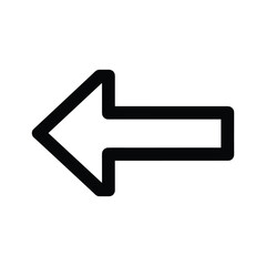 Black left arrow icon on white background