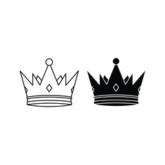 Black and white crown icons