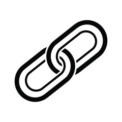 Black chain link icon on white background
