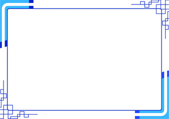 Classic certificate border with blue geometric corners and balanced layout, suitable for formal A4 certificates and official documents.