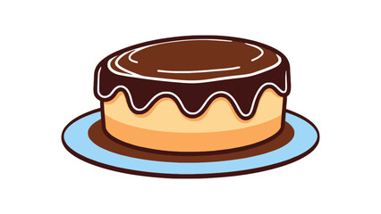 Decadent chocolate cake with glossy frosting on a plate, a sweet treat for any celebration.