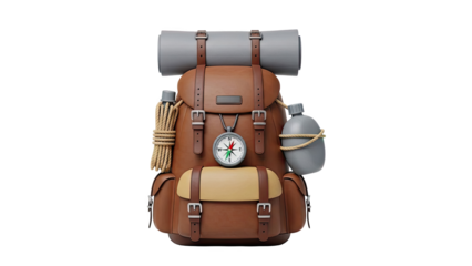 Adventure Backpack with Compass and Water Canteen