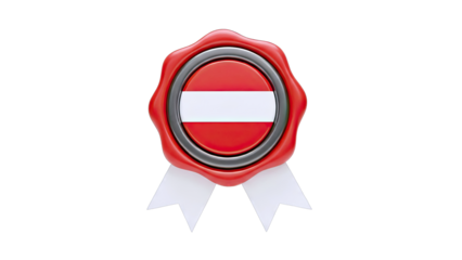 Austria Flag Wax Seal with Ribbons