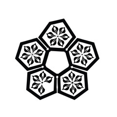 Geometric Floral Hexagon Pattern Vector Design