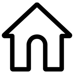 Simple black house outline icon