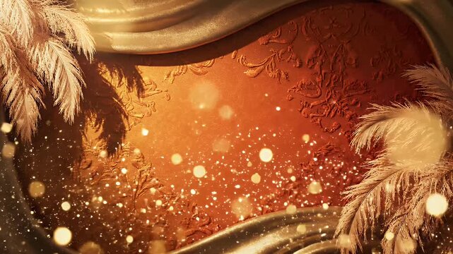 Binche Carnival Gradient with Warm Orange and Gold Tones Inspired by Gilles Costumes