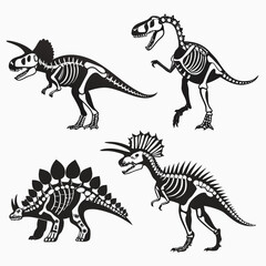Dinosaur skeleton illustrations © Rajiya