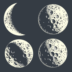 Moon phases illustration © Rajiya