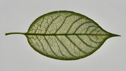 Single tree leaf ultrarealistic botanical with white background