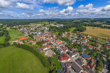 Michelfeld, ein Stadtteil der Stadt Auerbach in der Oberpfalz aus der Vogelperspektive