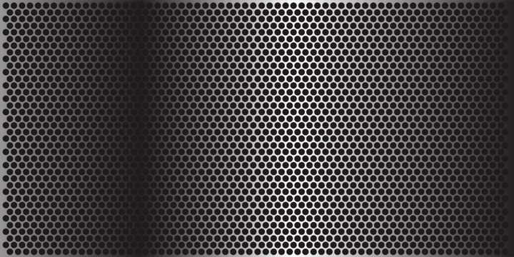 Grill mesh pattern with metal texture for speaker and micro hole background or seamless net by black grid and circle grate steel screen.