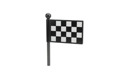 Black and white checkered racing flag on a pole