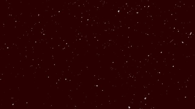 4k stock | Snow background red background falling particles winter festive dark.