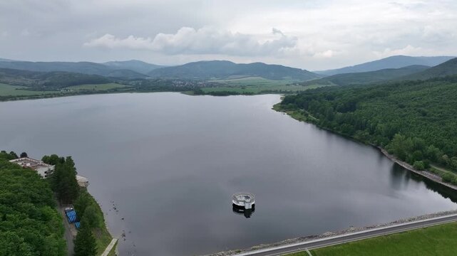 Aerial view of the Ruzina reservoir in Slovakia