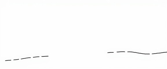 A hand-drawn, dashed, squiggly line in black ink on white background, doodle, retro