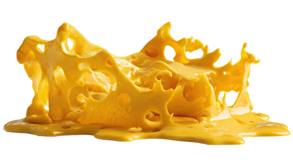 Melted cheese flow frame border label with creamy dripping texture realistic food illustration isolated on white background