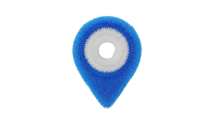 Fluffy Blue and White Location Pin