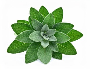 Lush green herb, tightly clustered, against a pristine white backdrop