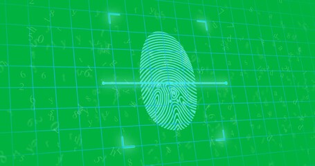 Online security fingerprint being scanned over networks of connections - Powered by Adobe