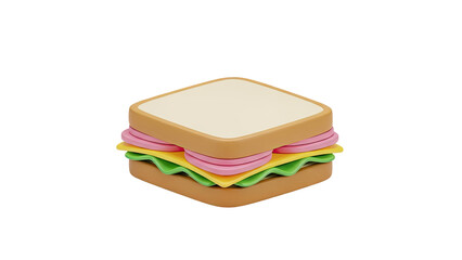3D Rendering of a Stylized Sandwich Toy