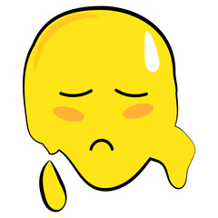 Melting yellow sad face emoticon