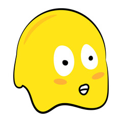 Cute yellow blob cartoon character