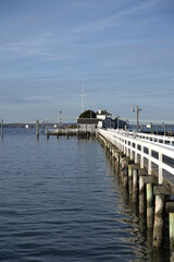 pier in the harbor in New England, USA