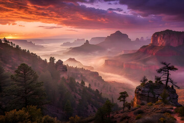 sunset in the mountains