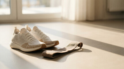 home workout photo, fitness motivation stock image, healthy lifestyle concept, wellness advertising visual, indoor training photo