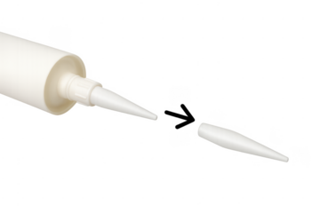 Caulk tube with removable sealant nozzle and cap