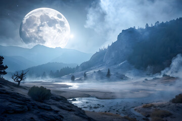 mountain landscape with clouds