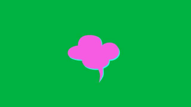 Animation of pink speech buble on white background