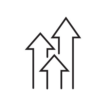 Three arrows pointing upwards merging into a single peak representing growth and success
