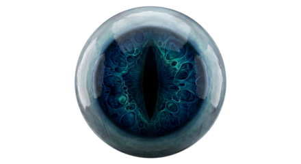 【Background Transparent Material】Blue Dragon Eye with Abyssal Depth Transparent PNG【AI】