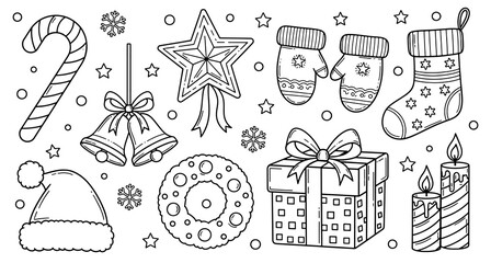 Drawing Christmas Decoration Element Collection