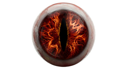 【Background Transparent Material】Fiery Red Dragon Eye with Flame Texture Transparent PNG【AI】