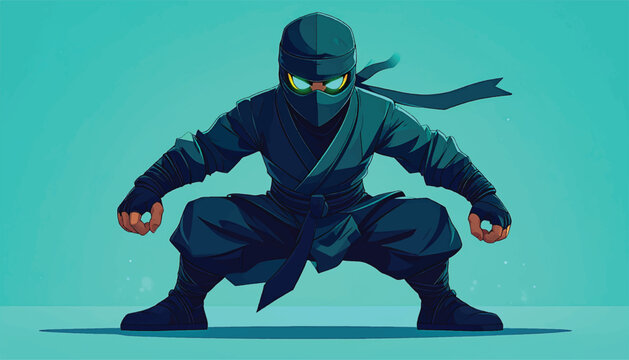 Ninja Warrior in Stealth Mode Ready for Action.