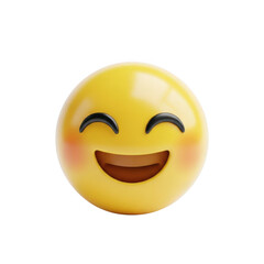 Fototapeta premium Happy face emoji isolated on transparent background