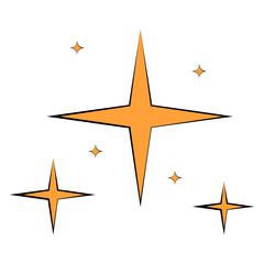 Stylized orange four pointed stars