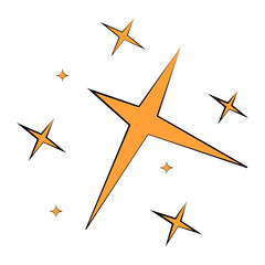 Orange four pointed star set