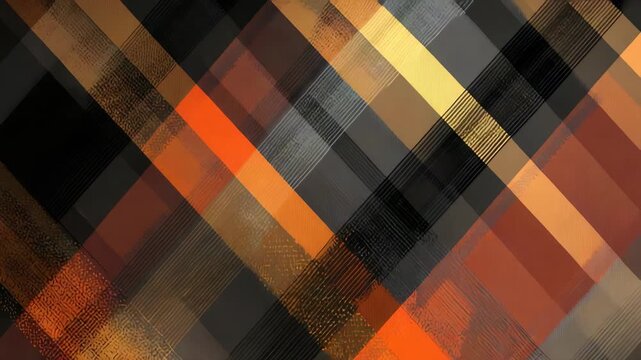 Vibrant diagonal stripes and textured layers create a visually striking plaid pattern with a contemporary twist. Perfect for backgrounds, textiles, and digital media in modern design applications