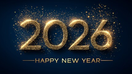 Celebrate 2026 New Year with sparkling gold numbers and festive cheer