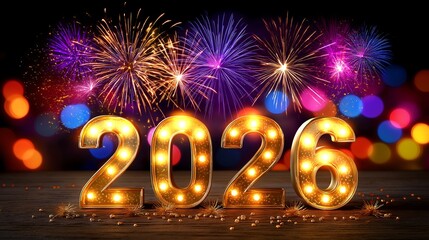 Celebrate the future with vibrant 2026 New Year's Eve fireworks display