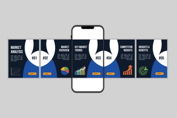 Social Media Carousel Post Design Template for Business Growth and Education