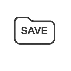 Save settings line icon, black outline store configuration and apply changes symbol isolated on transparent background